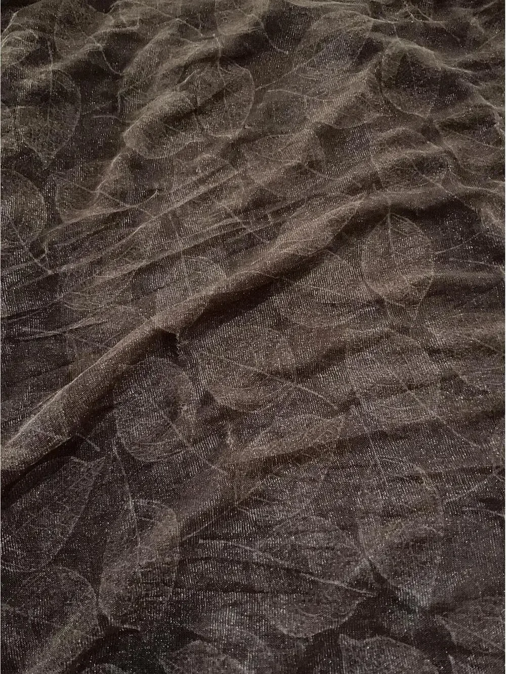 Lovella Natural Mosiacs Soft Brown Leaf Patterned Infinity Scarf